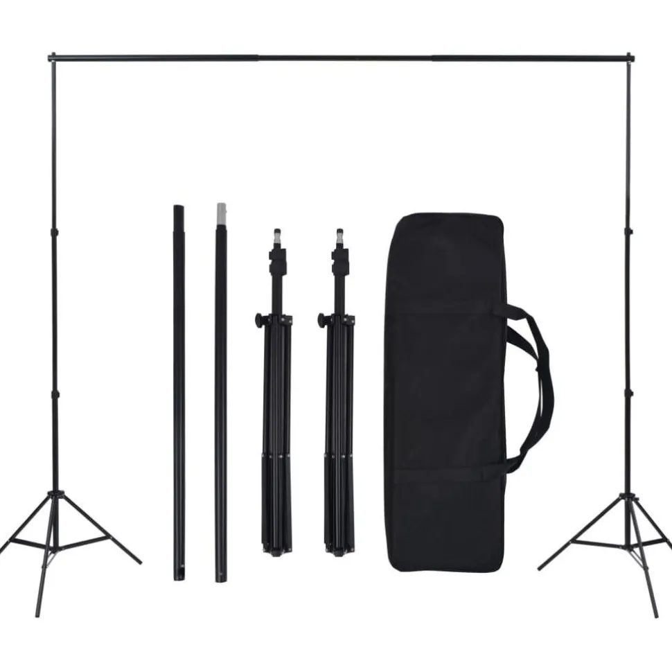 Valokuvastudiosarja softbox-valot ja taustakankaat