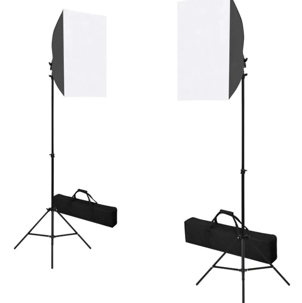 Valokuvastudiosarja 1 softbox-valoilla ja taustakankaalla