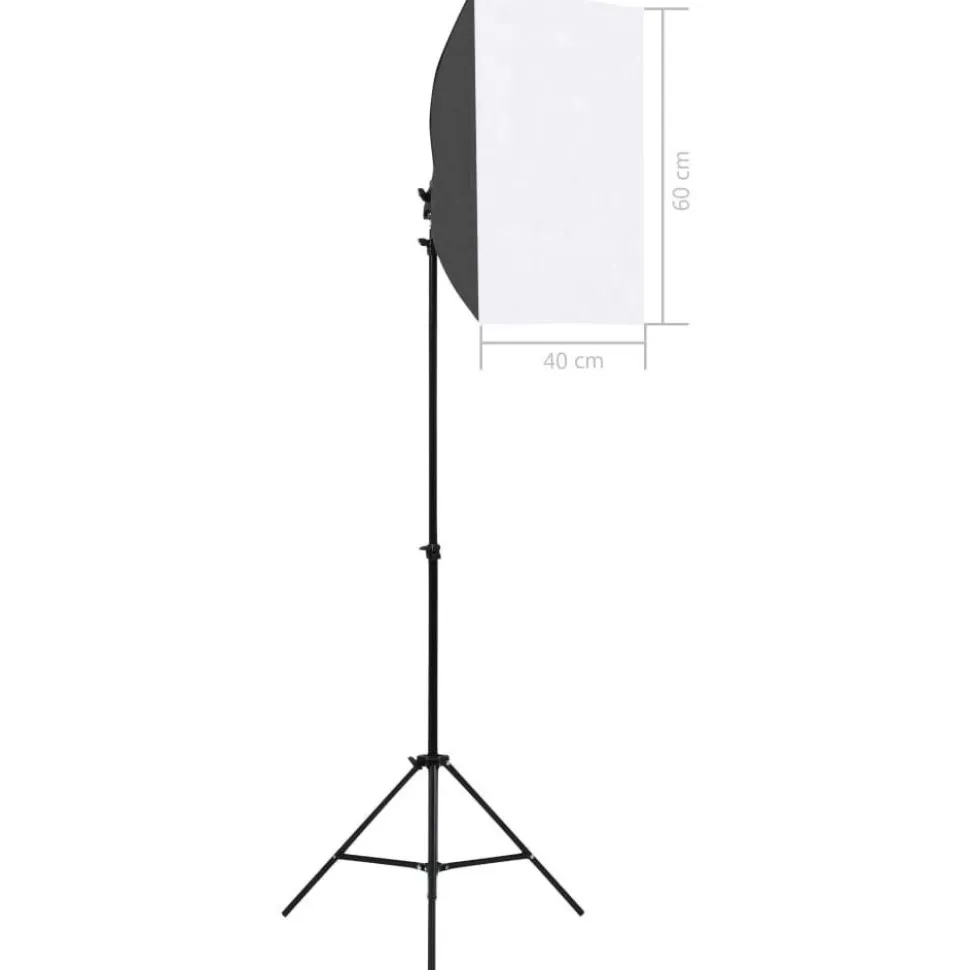 Valokuvastudiosarja 1 softbox-valoilla ja taustakankaalla