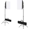 Valokuvastudiosarja 3 softbox-valoilla ja taustakankaalla