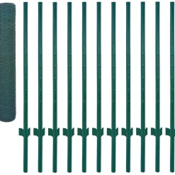 Verkkoaita tolpilla teräs 25x1m silmäkoko 25mm vihreä