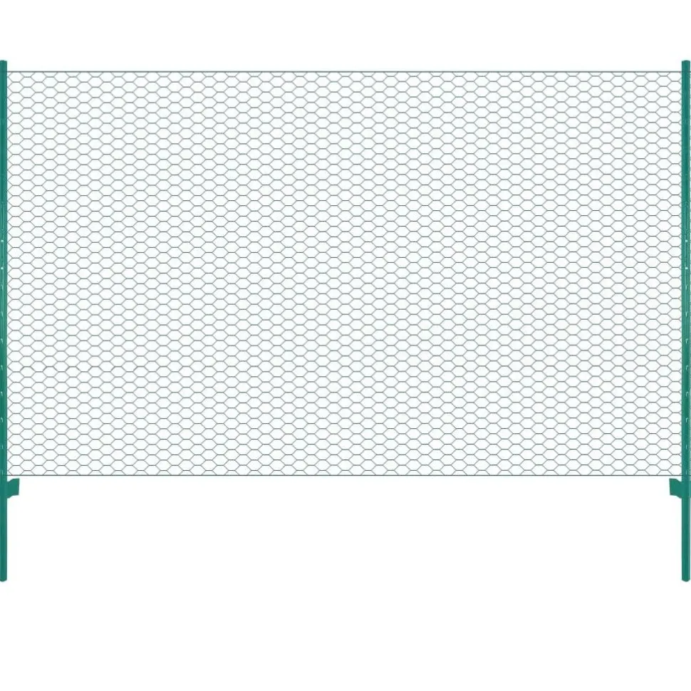 Verkkoaita tolpilla teräs 25x1.5m silmäkoko 25mm vihreä