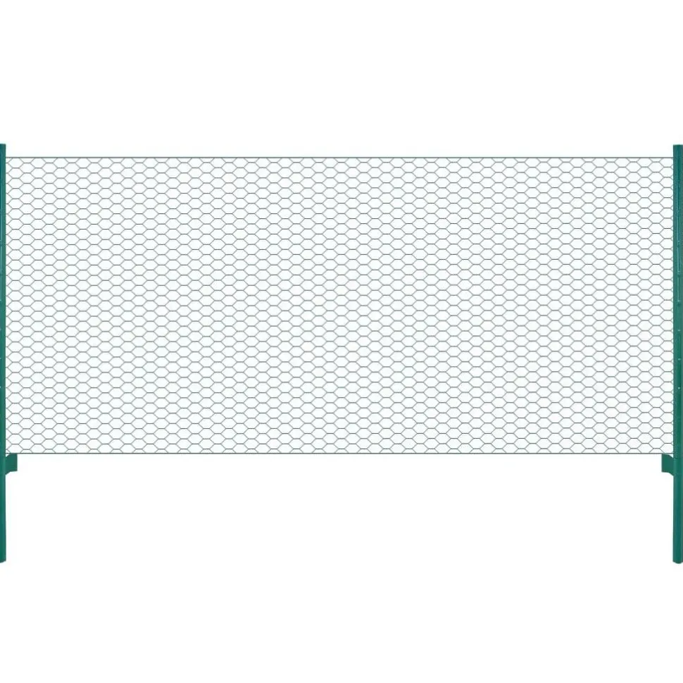 Verkkoaita tolpilla teräs 25x1m silmäkoko 13mm vihreä