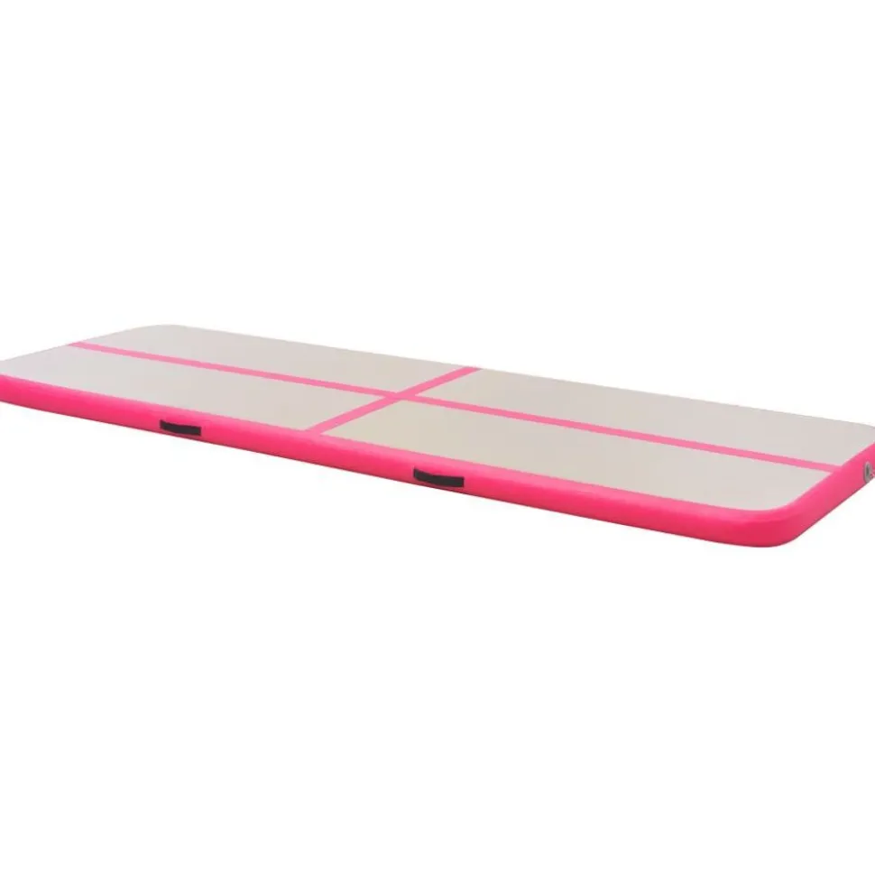 Voimistelumatto, täytettävä, pumpulla, 400x100x10cm, PVC, pinkki