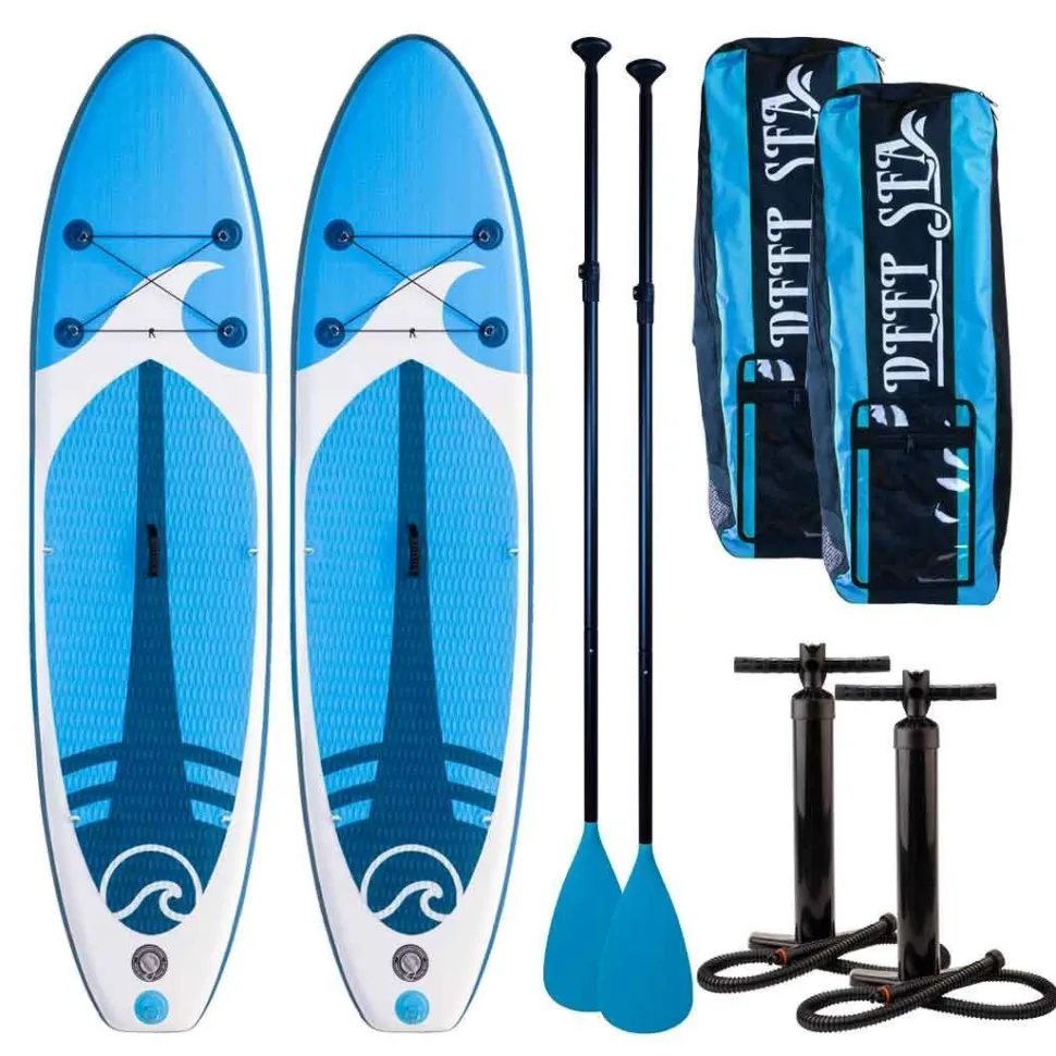 2x SUP-lautasetti Deep Sea Kayak Pro ilmatäytteinen 300 cm 15 PSI sininen